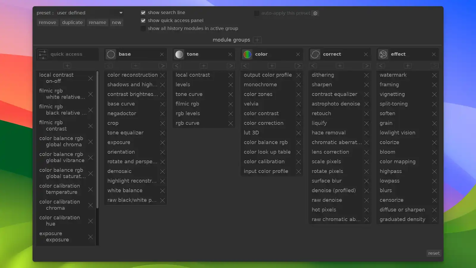 Darktable - Flexible module system_05
