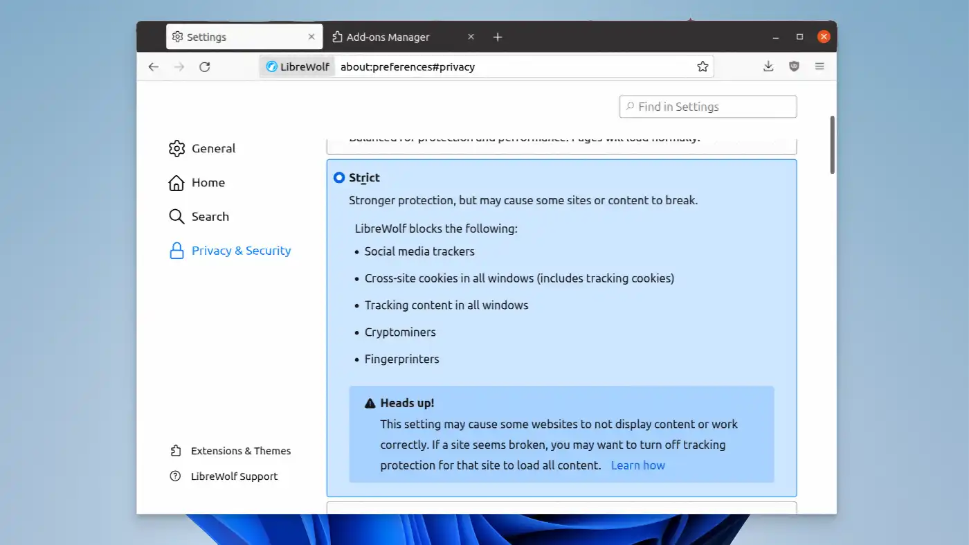 LibreWolf - Telemetry-less environments - 03