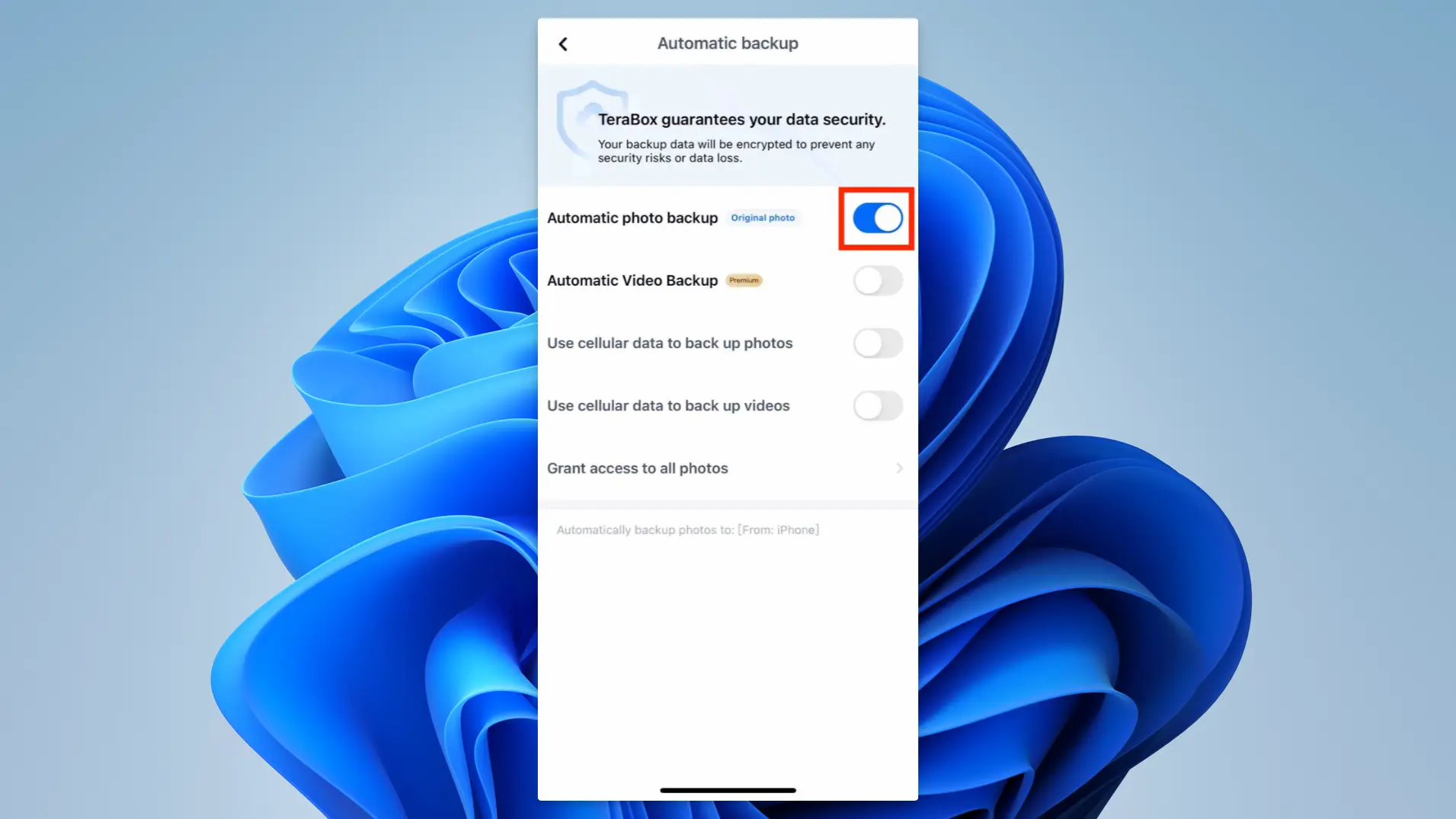 Terabox_02_Automatic backup features